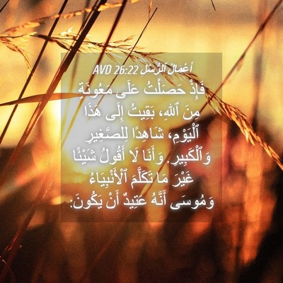 Picture 04 - أَعْمَالُ ٱلرُّسُلِ 26:22 AVD - فَإِذْ حَصَلْتُ عَلَى - Bible Verse Picture