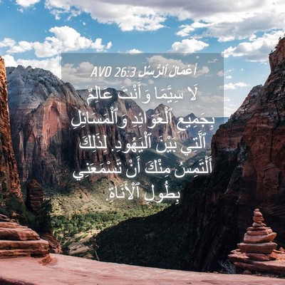 Picture 04 - أَعْمَالُ ٱلرُّسُلِ 26:3 AVD - لَا سِيَّمَا وَأَنْتَ - Bible Verse Picture