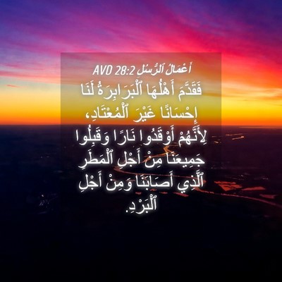 Picture 04 - أَعْمَالُ ٱلرُّسُلِ 28:2 AVD - فَقَدَّمَ أَهْلُهَا - Bible Verse Picture