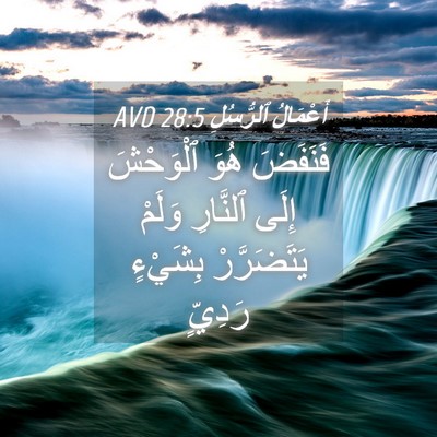 Picture 04 - أَعْمَالُ ٱلرُّسُلِ 28:5 AVD - فَنَفَضَ هُوَ ٱلْوَحْشَ - Bible Verse Picture
