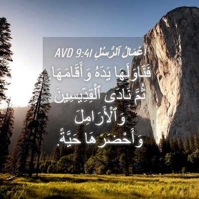 Picture 04 - أَعْمَالُ ٱلرُّسُلِ 9:41 AVD - فَنَاوَلَهَا يَدَهُ - Bible Verse Picture
