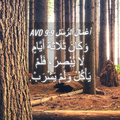 Picture 04 - أَعْمَالُ ٱلرُّسُلِ 9:9 AVD - وَكَانَ ثَلَاثَةَ - Bible Verse Picture
