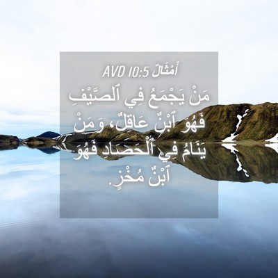 Picture 04 - أَمْثَالٌ 10:5 AVD - مَنْ يَجْمَعُ فِي - Bible Verse Picture