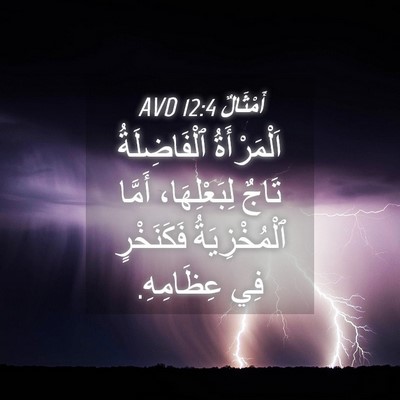 Picture 04 - أَمْثَالٌ 12:4 AVD - اَلْمَرْأَةُ ٱلْفَاضِلَةُ - Bible Verse Picture
