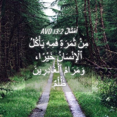 Picture 04 - أَمْثَالٌ 13:2 AVD - مِنْ ثَمَرَةِ فَمِهِ - Bible Verse Picture
