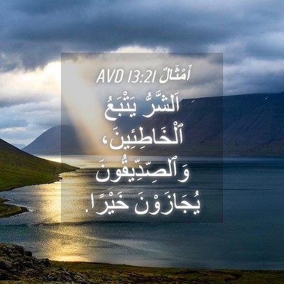 Picture 04 - أَمْثَالٌ 13:21 AVD - اَلشَّرُّ يَتْبَعُ - Bible Verse Picture