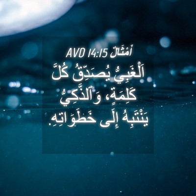Picture 04 - أَمْثَالٌ 14:15 AVD - اَلْغَبِيُّ يُصَدِّقُ - Bible Verse Picture