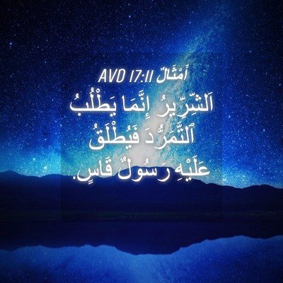 Picture 04 - أَمْثَالٌ 17:11 AVD - اَلشِّرِّيرُ إِنَّمَا - Bible Verse Picture