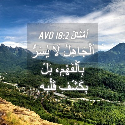 Picture 04 - أَمْثَالٌ 18:2 AVD - اَلْجَاهِلُ لَا يُسَرُّ - Bible Verse Picture