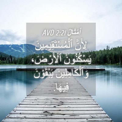 Picture 04 - أَمْثَالٌ 2:21 AVD - لِأَنَّ ٱلْمُسْتَقِيمِينَ - Bible Verse Picture