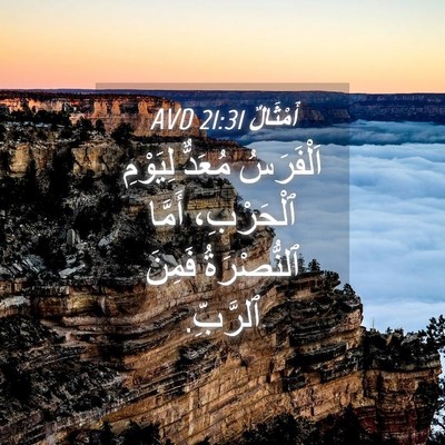 Picture 04 - أَمْثَالٌ 21:31 AVD - اَلْفَرَسُ مُعَدٌّ - Bible Verse Picture