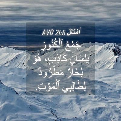 Picture 04 - أَمْثَالٌ 21:6 AVD - جَمْعُ ٱلْكُنُوزِ - Bible Verse Picture