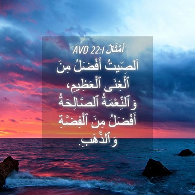 Picture 04 - أَمْثَالٌ 22:1 AVD - اَلصِّيتُ أَفْضَلُ مِنَ - Bible Verse Picture