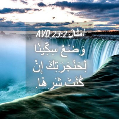 Picture 04 - أَمْثَالٌ 23:2 AVD - وَضَعْ سِكِّينًا - Bible Verse Picture