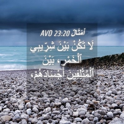 Picture 04 - أَمْثَالٌ 23:20 AVD - لَا تَكُنْ بَيْنَ - Bible Verse Picture
