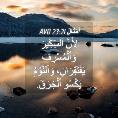 Picture 04 - أَمْثَالٌ 23:21 AVD - لِأَنَّ ٱلسِّكِّيرَ - Bible Verse Picture