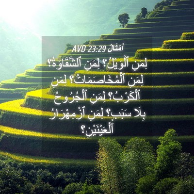 Picture 04 - أَمْثَالٌ 23:29 AVD - لِمَنِ ٱلْوَيْلُ؟ لِمَنِ - Bible Verse Picture
