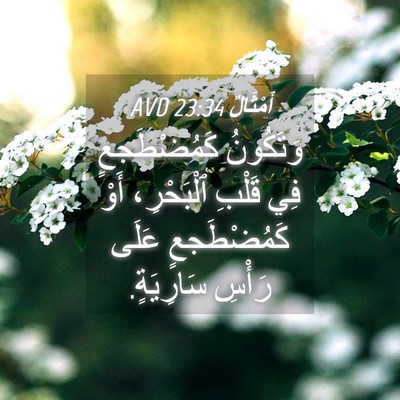 Picture 04 - أَمْثَالٌ 23:34 AVD - وَتَكُونُ كَمُضْطَجعٍ فِي - Bible Verse Picture