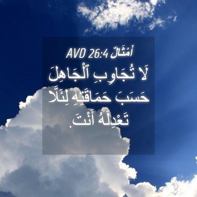 Picture 04 - أَمْثَالٌ 26:4 AVD - لَا تُجَاوِبِ ٱلْجَاهِلَ - Bible Verse Picture