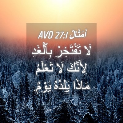 Picture 04 - أَمْثَالٌ 27:1 AVD - لَا تَفْتَخِرْ بِٱلْغَدِ - Bible Verse Picture