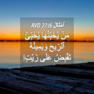 Picture 04 - أَمْثَالٌ 27:16 AVD - مَنْ يُخَبِّئُهَا - Bible Verse Picture