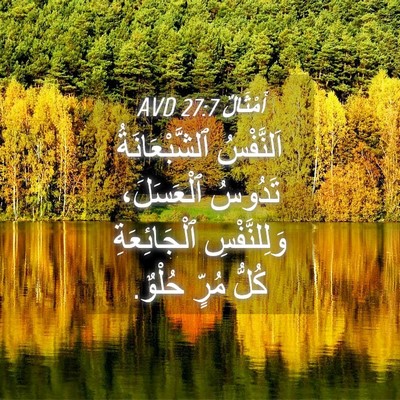 Picture 04 - أَمْثَالٌ 27:7 AVD - اَلنَّفْسُ ٱلشَّبْعَانَةُ - Bible Verse Picture