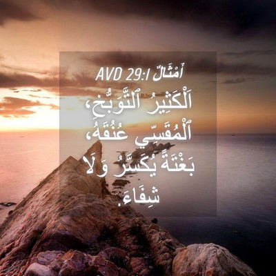 Picture 04 - أَمْثَالٌ 29:1 AVD - اَلْكَثِيرُ ٱلتَّوَبُّخِ، - Bible Verse Picture