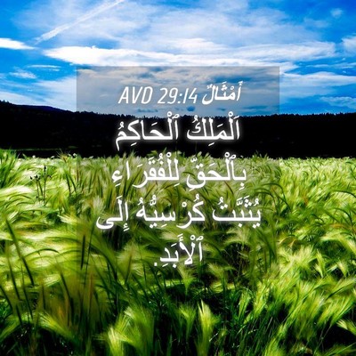 Picture 04 - أَمْثَالٌ 29:14 AVD - اَلْمَلِكُ ٱلْحَاكِمُ - Bible Verse Picture
