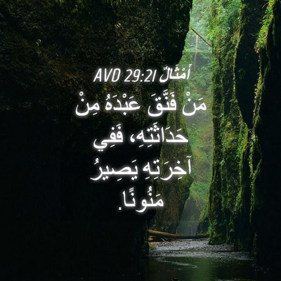 Picture 04 - أَمْثَالٌ 29:21 AVD - مَنْ فَنَّقَ عَبْدَهُ مِنْ - Bible Verse Picture