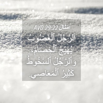 Picture 04 - أَمْثَالٌ 29:22 AVD - اَلرَّجُلُ ٱلْغَضُوبُ - Bible Verse Picture