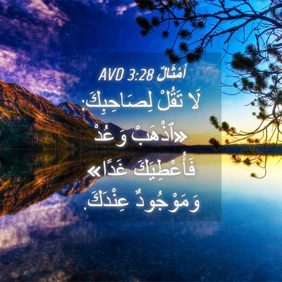 Picture 04 - أَمْثَالٌ 3:28 AVD - لَا تَقُلْ لِصَاحِبِكَ: - Bible Verse Picture