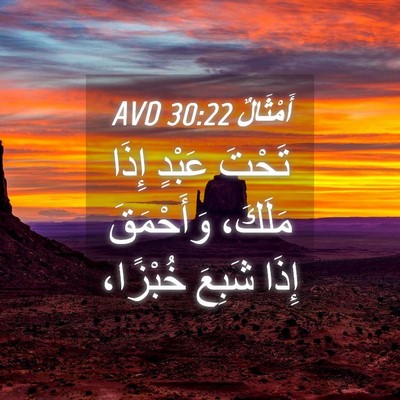 Picture 04 - أَمْثَالٌ 30:22 AVD - تَحْتَ عَبْدٍ إِذَا - Bible Verse Picture