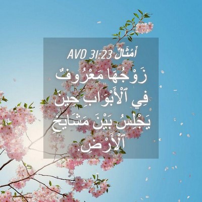 Picture 04 - أَمْثَالٌ 31:23 AVD - زَوْجُهَا مَعْرُوفٌ فِي - Bible Verse Picture