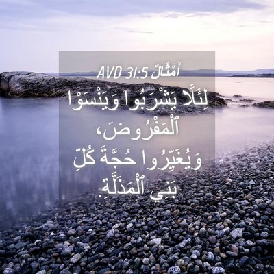 Picture 04 - أَمْثَالٌ 31:5 AVD - لِئَلَّا يَشْرَبُوا - Bible Verse Picture