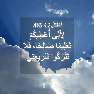 Picture 04 - أَمْثَالٌ 4:2 AVD - لِأَنِّي أُعْطِيكُمْ - Bible Verse Picture