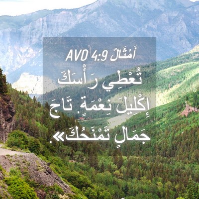 Picture 04 - أَمْثَالٌ 4:9 AVD - تُعْطِي رَأْسَكَ - Bible Verse Picture