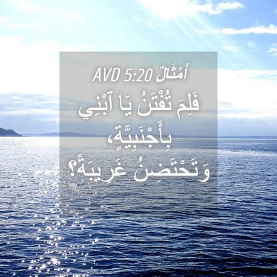 Picture 04 - أَمْثَالٌ 5:20 AVD - فَلِمَ تُفْتَنُ يَا ٱبْنِي - Bible Verse Picture