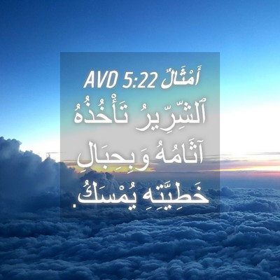 Picture 04 - أَمْثَالٌ 5:22 AVD - ٱلشِّرِّيرُ تَأْخُذُهُ - Bible Verse Picture