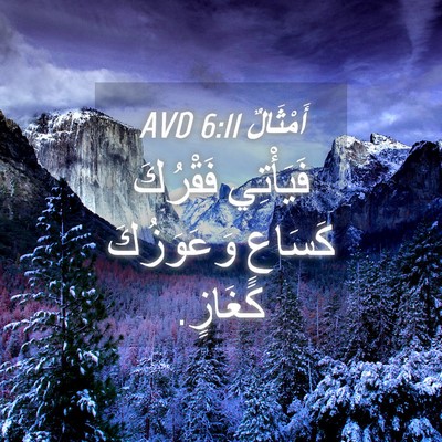 Picture 04 - أَمْثَالٌ 6:11 AVD - فَيَأْتِي فَقْرُكَ - Bible Verse Picture