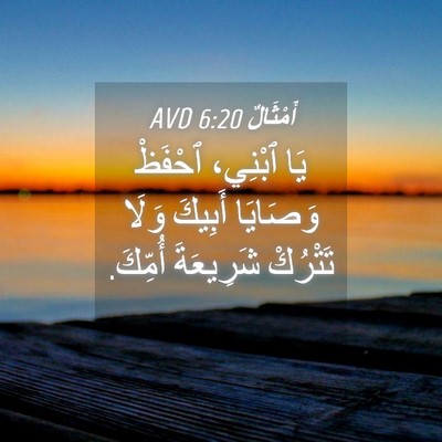 Picture 04 - أَمْثَالٌ 6:20 AVD - يَا ٱبْنِي، ٱحْفَظْ - Bible Verse Picture