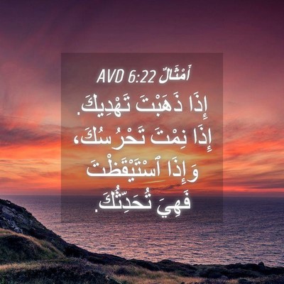 Picture 04 - أَمْثَالٌ 6:22 AVD - إِذَا ذَهَبْتَ تَهْدِيكَ. - Bible Verse Picture