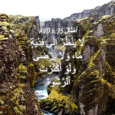 Picture 04 - أَمْثَالٌ 6:35 AVD - لَا يَنْظُرُ إِلَى - Bible Verse Picture