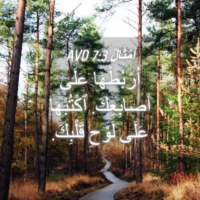 Picture 04 - أَمْثَالٌ 7:3 AVD - اُرْبُطْهَا عَلَى - Bible Verse Picture