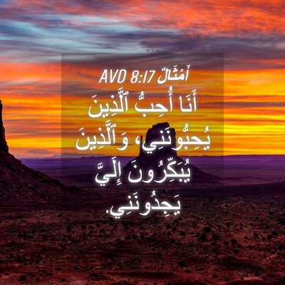 Picture 04 - أَمْثَالٌ 8:17 AVD - أَنَا أُحِبُّ ٱلَّذِينَ - Bible Verse Picture