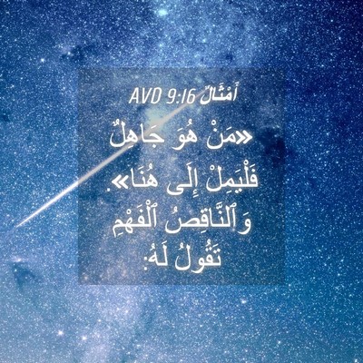 Picture 04 - أَمْثَالٌ 9:16 AVD - «مَنْ هُوَ جَاهِلٌ - Bible Verse Picture