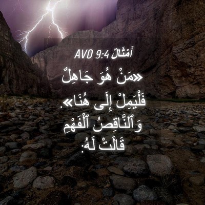 Picture 04 - أَمْثَالٌ 9:4 AVD - «مَنْ هُوَ جَاهِلٌ - Bible Verse Picture