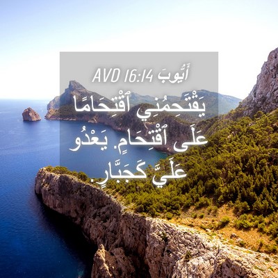 Picture 04 - أَيُّوبَ 16:14 AVD - يَقْتَحِمُنِي ٱقْتِحَامًا - Bible Verse Picture
