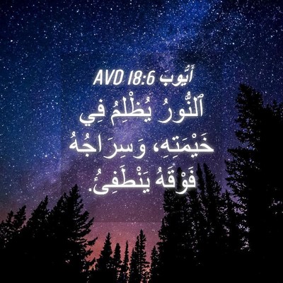 Picture 04 - أَيُّوبَ 18:6 AVD - ٱلنُّورُ يُظْلِمُ فِي - Bible Verse Picture