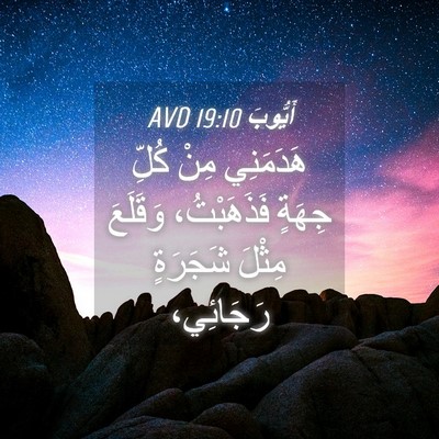 Picture 04 - أَيُّوبَ 19:10 AVD - هَدَمَنِي مِنْ كُلِّ - Bible Verse Picture
