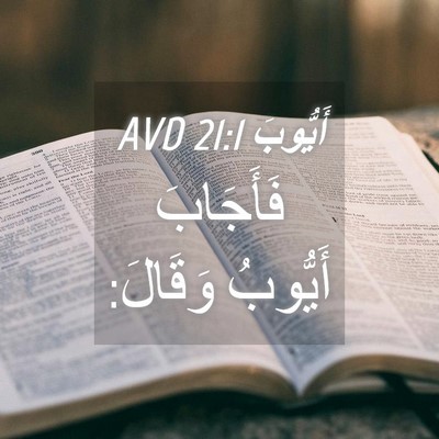 Picture 04 - أَيُّوبَ 21:1 AVD - فَأَجَابَ أَيُّوبُ - Bible Verse Picture
